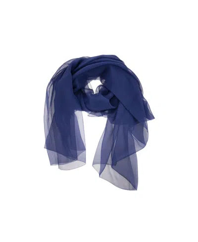 Max Mara Finished Edge Silk Scarf In Blue