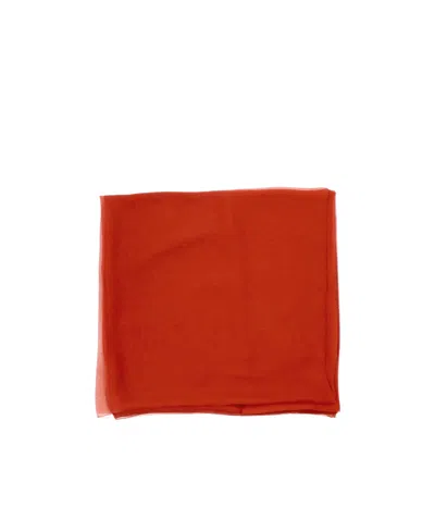 Max Mara Finished Edge Silk Scarf In Red