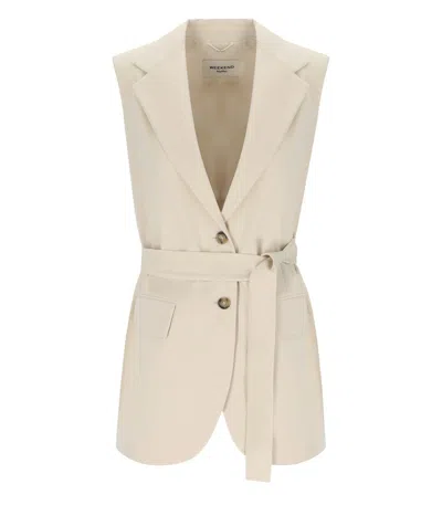 Max Mara Fiore Ivory Belted Vest