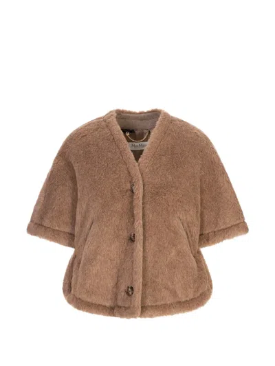Max Mara Fiorire4 Short Sleeve Cape In Brown