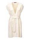 Max Mara Abete Long Vest In White