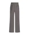 Max Mara First Shearing Wool Striped Casual Pants In Gray