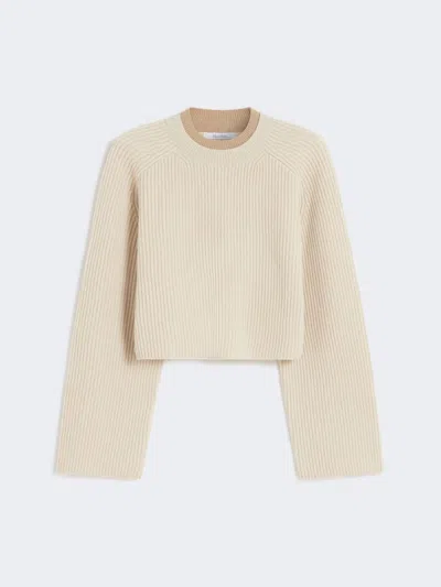 Max Mara Fisherman's Rib-knit Wool And Cashmere Jumper In Neutral