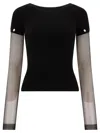 Max Mara Fitted Black Ribbed T-shirt In Black