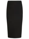 Max Mara Fitted Black Skirt With Back Slit In Black