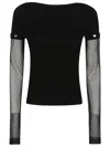Max Mara Fitted Black Top In Black