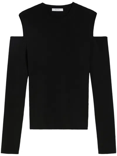 MAX MARA MAX MARA FITTED BLACK TOP WITH SHOULDER CUT-OUTS