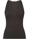 Max Mara Fitted Brown Top With Deep V-neckline In Brown