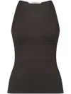 Max Mara Fitted Brown Top With Deep V-neckline In Brown