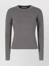 Max Mara Fitted Crew Neck Knitwear Top In Gray