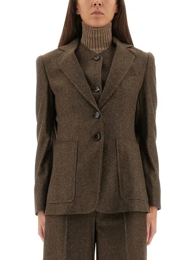 Max Mara Fitted Cut Mini Jacket 40 In Brown