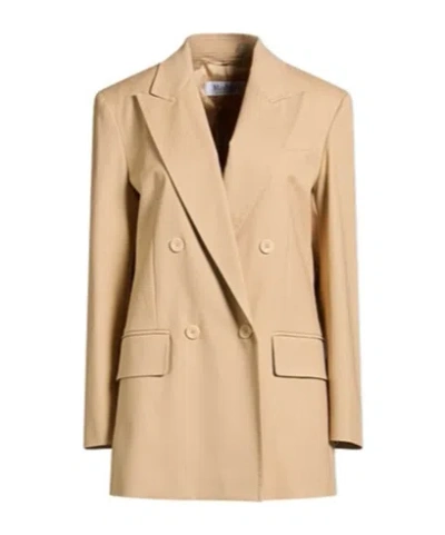 Max Mara Fitted Double-breasted Suit In Neutral