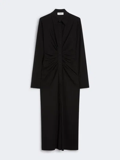 Max Mara Fitted Dress With Ruching In Black