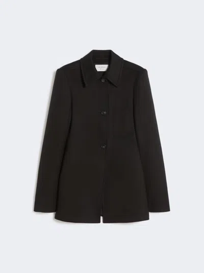 Max Mara Fitted Gabardine Shirt Jacket In Black