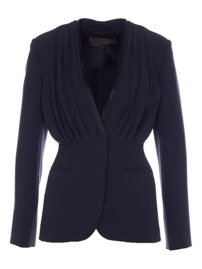 Max Mara Fitted Jacket In Blue