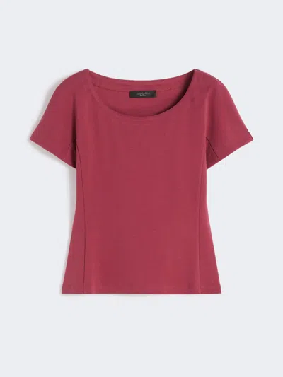 Max Mara Fitted Jersey Top In Red