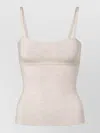 Max Mara Fitted Knit Top Soft Texture Spaghetti Straps In Multi