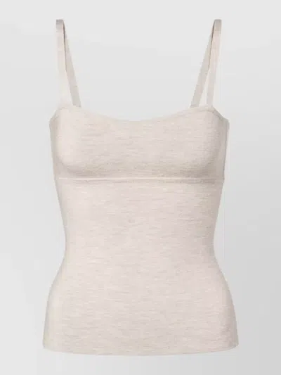 Max Mara Fitted Knit Top Soft Texture Spaghetti Straps In Multi