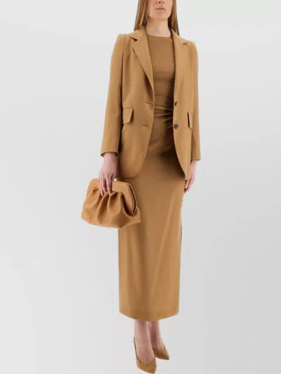 MAX MARA FITTED LONG SLEEVE CROP KNIT TOP