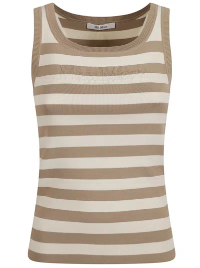 Max Mara Fitted Sleeveless Top In Brown