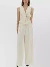 Max Mara Fitted Sleeveless Top Bow Detail In White