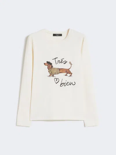 Max Mara Fitted Stretch Jersey T-shirt In White