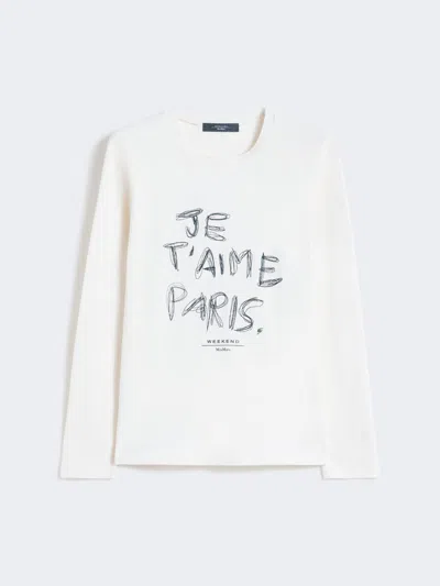 Max Mara Fitted Stretch Jersey T-shirt In White