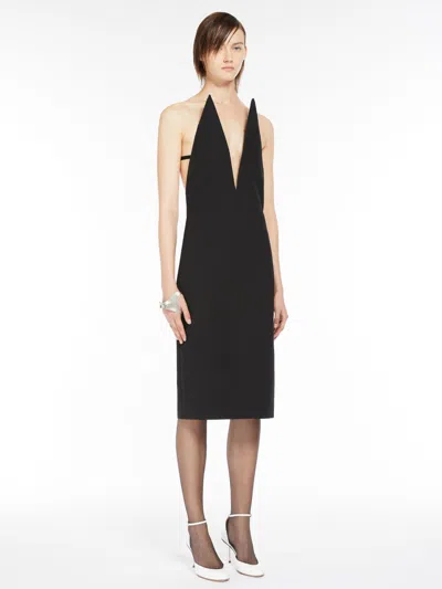 Max Mara Fitted Tech-wool Dress In Black