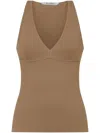 Max Mara Fitted Top With Deep V-neckline In Brown
