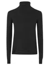 Max Mara Fitted Turtleneck Sweater In Soft Wool In Black