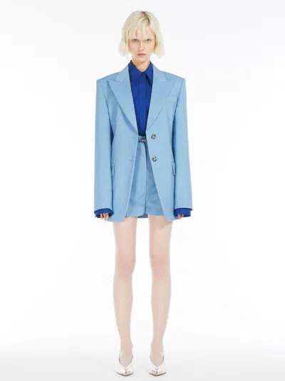 Max Mara Fitted-waist Shirt In Sky Blue