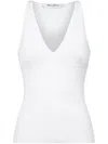 Max Mara Halterneck Sleeveless Fitted Silhouette Seam Detailing In White