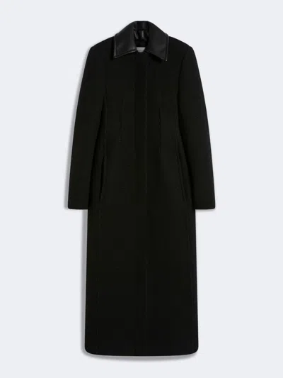 Max Mara Fitted Wool Coat In Blue