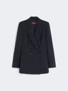 Max Mara Fitted Wool Crepe Blazer In Blue