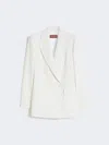 Max Mara Fitted Wool Crepe Blazer In White