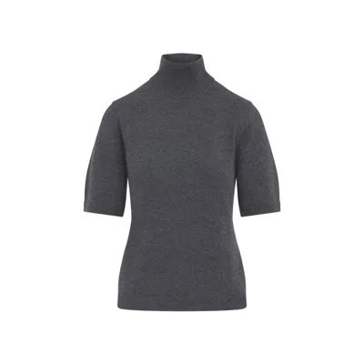 Max Mara Fitted Wool Sweater In Gray