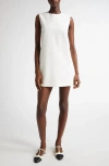 Max Mara Fiuggi Stretch Wool Canvas Minidress In White