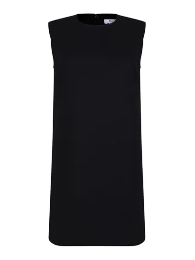 Max Mara Fiuggi Wool Canvas Sleeveless Dress In Black
