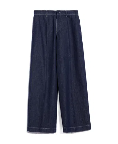 Max Mara Five Bags Of Wide-legged Jeans In Blue