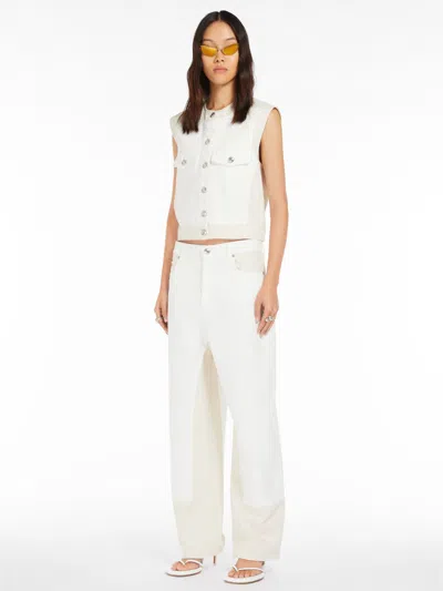 Max Mara Five-pocket Baggy Trousers In White