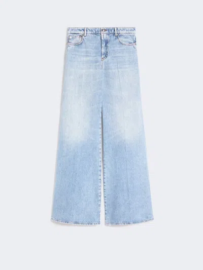Max Mara Five-pocket Flared Denim Trousers In Blue