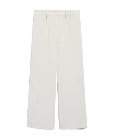 Max Mara Flanged Pocket Casual Pants In White