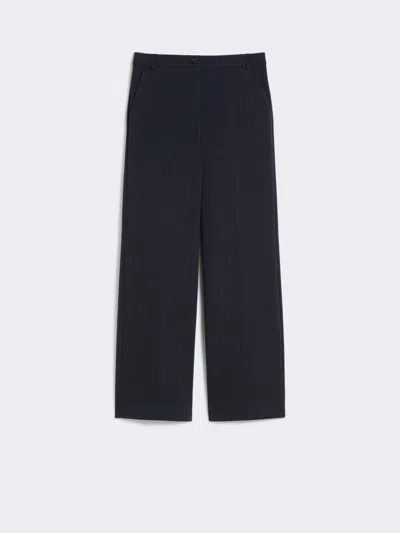 Max Mara Flannel Jersey Trousers In Blue