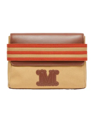 Max Mara Flap Clutch In Nude