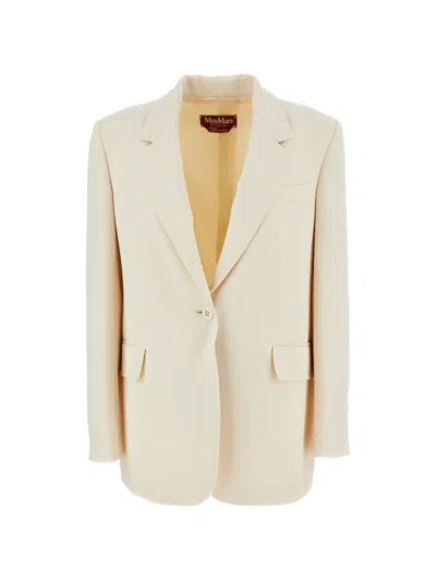 Max Mara Flap Pocket Button Jacket In Neutral