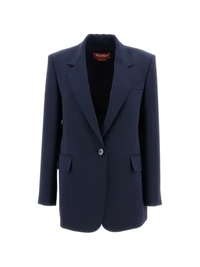Max Mara Flap-pockets Blazer In Blue