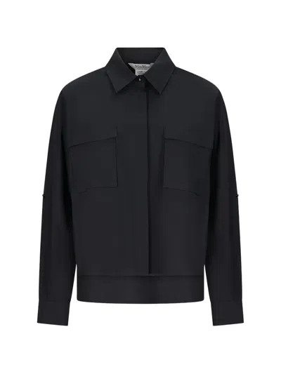 Max Mara Flap-pocket Shirt In Black