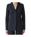 Max Mara Flap-pocket V-neck Jacket In Blue