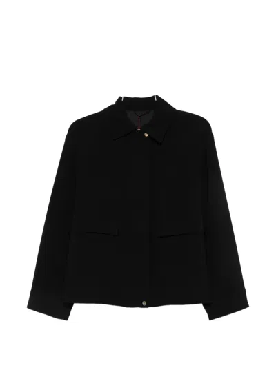 Max Mara Flap-pocket Zip-up Jacket In Black
