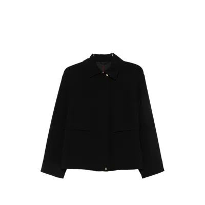 Max Mara Flap-pocket Zip-up Jacket In Black